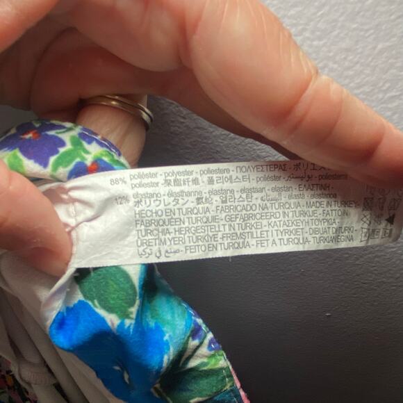 Zara Women size Large Colorful Floral High Waisted Trousers Dress Pants Pleated - Picture 11 of 11